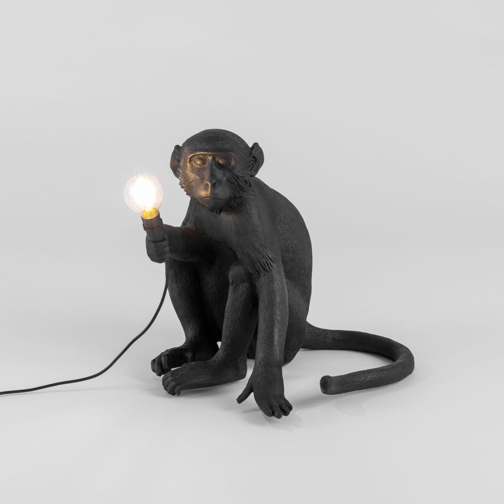 The Monkey Lamp Black Sitting Version by Seletti | zillymonkey