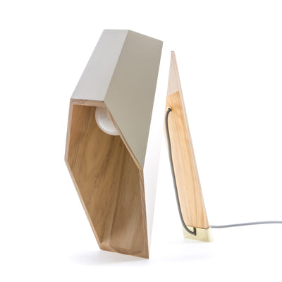 WOODSPOT Wooden Table Lamp - White by Seletti