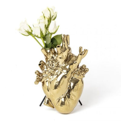 Love In Bloom Gold Heart Vase by Seletti