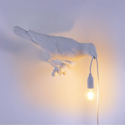 Bird Lamp White Looking Right (Outdoor) by Seletti