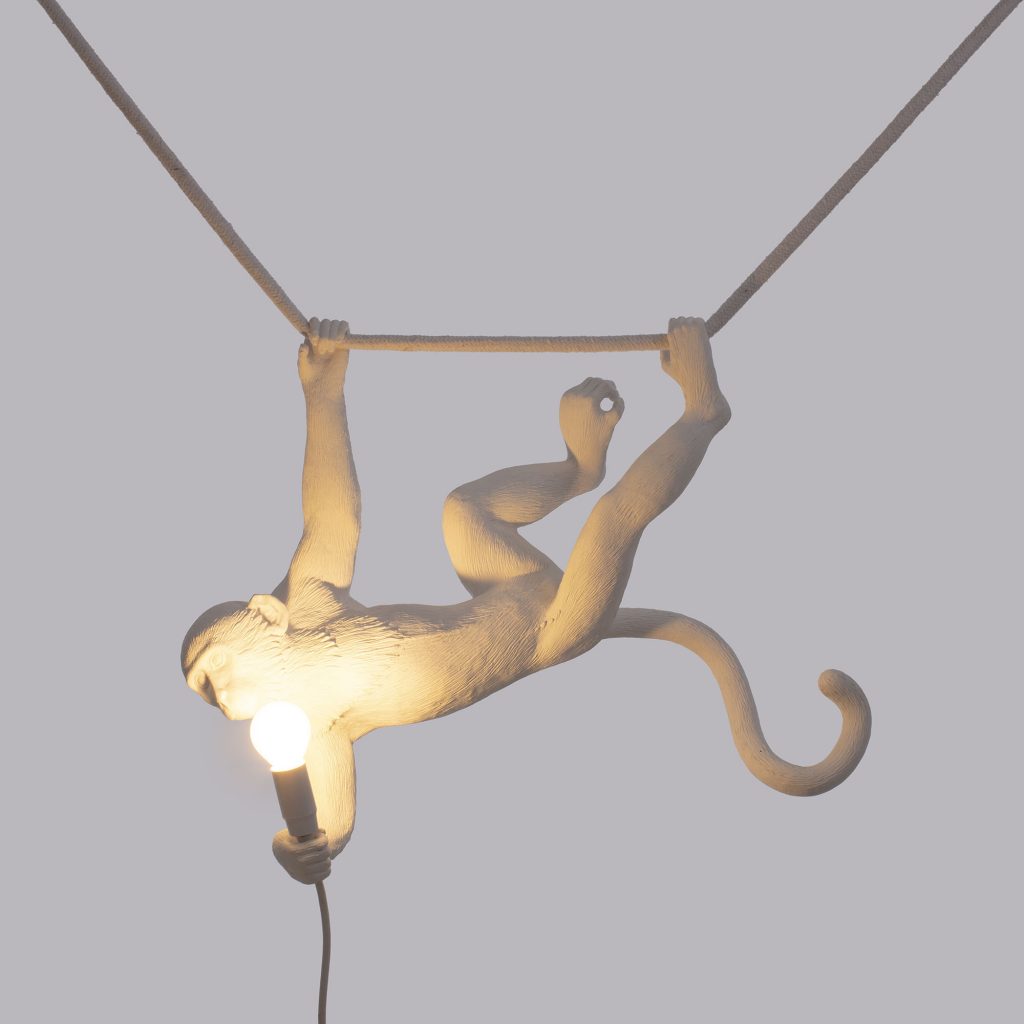 Seletti Monkey Swing Lamp in White