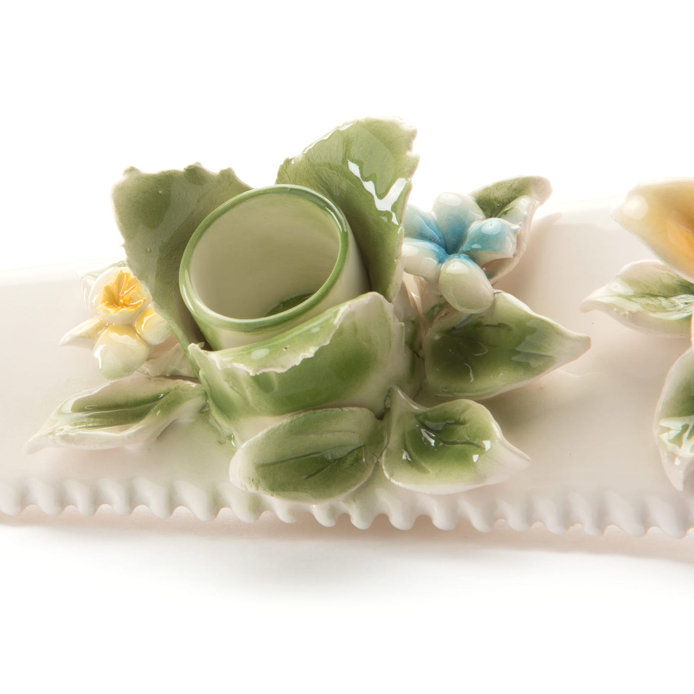 The Saw Ceramic Flower Candle Holder by Seletti