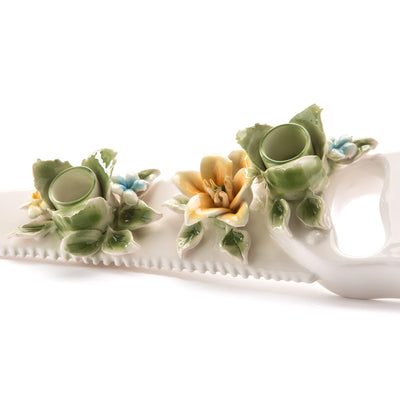 The Saw Ceramic Flower Candle Holder