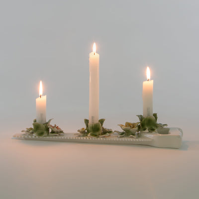 The Saw Ceramic Flower Candle Holder by Seletti