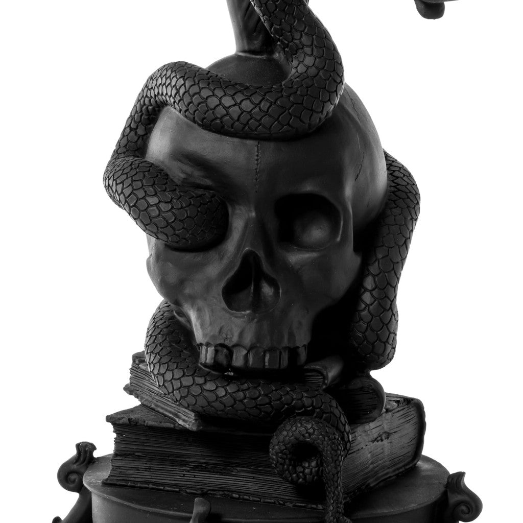Giant Burlesque "The Life Logic" 5 Arms Skull Chandelier Candle Holder Black
