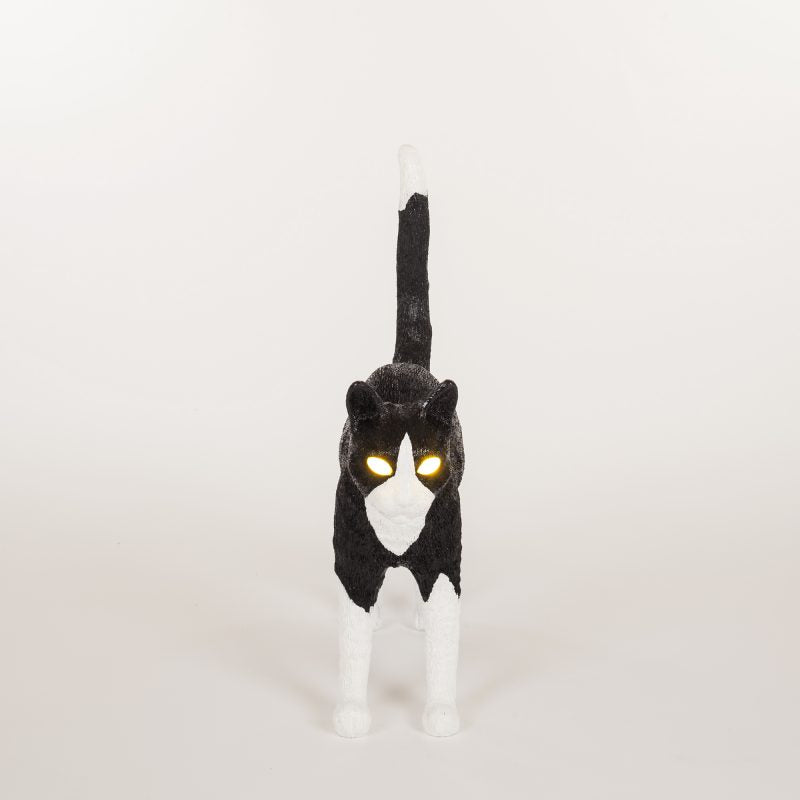 Jobby The Cat Lamp by Seletti Black & White Rechargeable | zillymonkey
