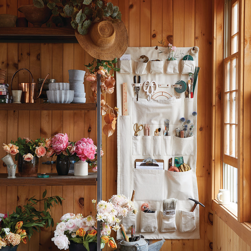 The Floral Society Canvas Wall Organizer Off White