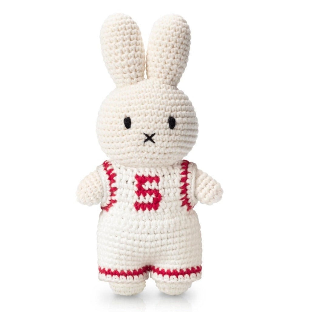 Crocheted Miffy in Baseball Jumpsuit