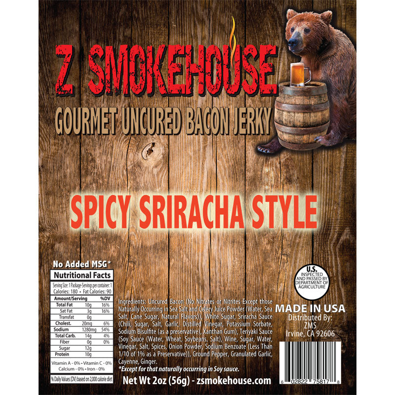 Sriracha Uncured Bacon Jerky