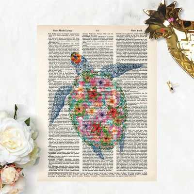 Tropical Watercolor Sea Turtle Print