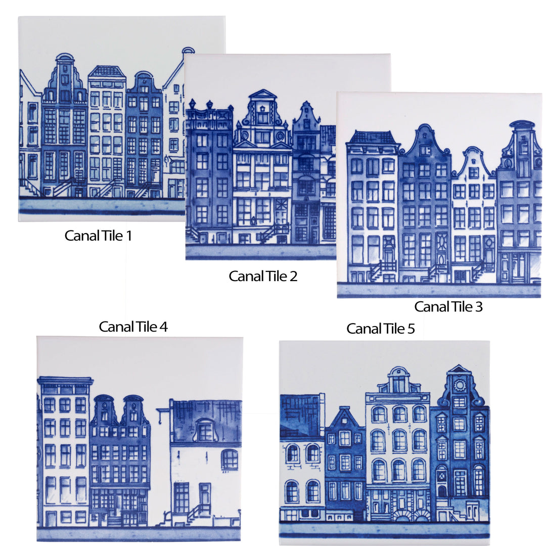 Tile Canal Set of 5 Delft Blue by Royal Delft | zillymonkey