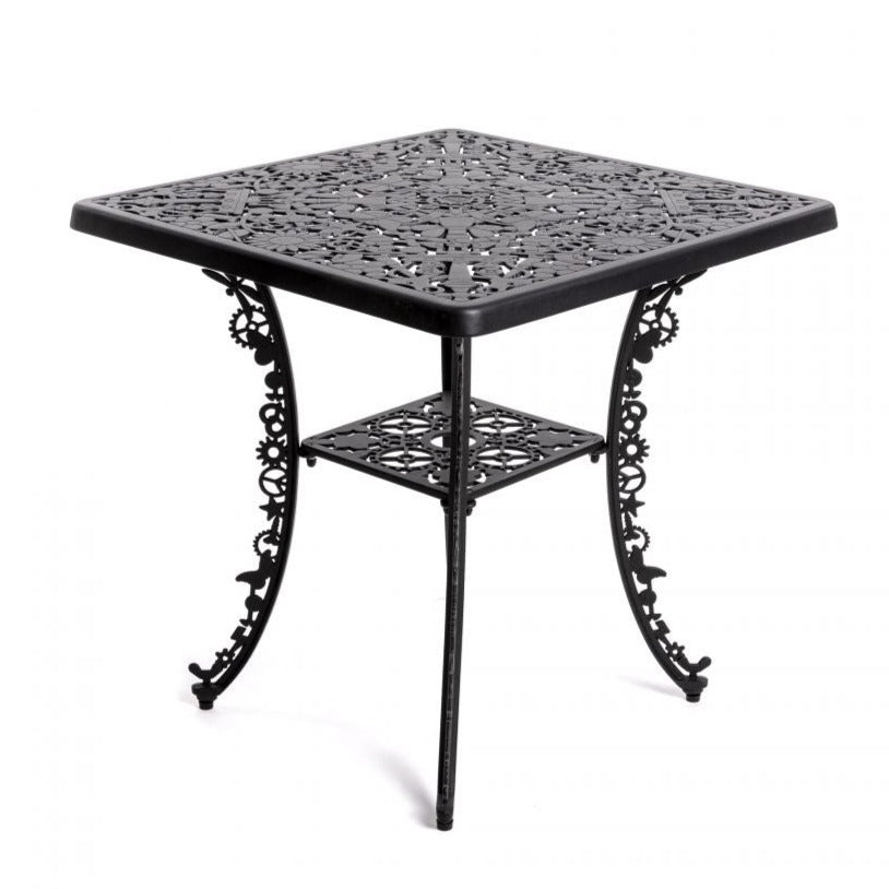 Industry Garden Aluminum Square Table Black by Seletti