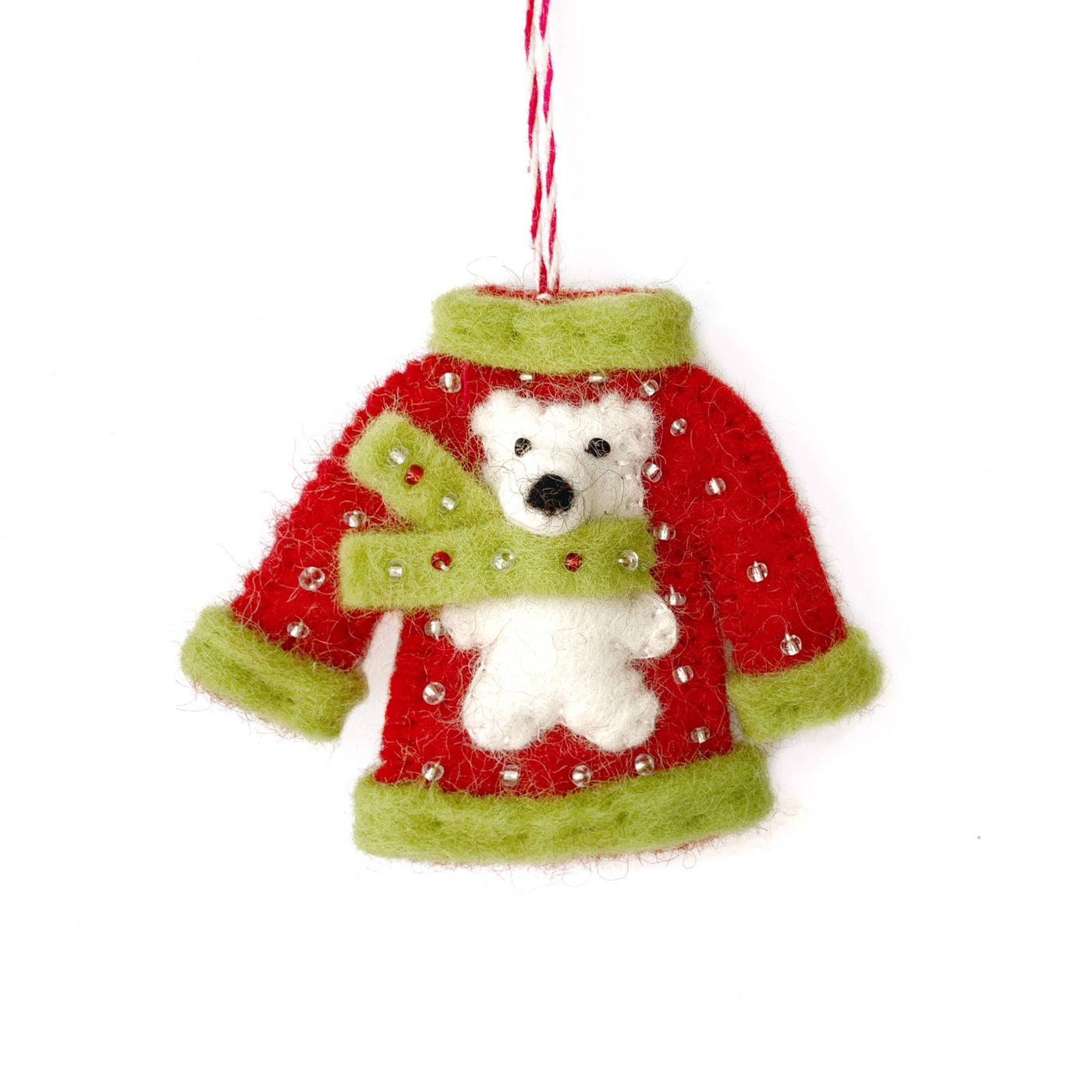 Ugly Sweater Christmas Felt Wool Ornament Set