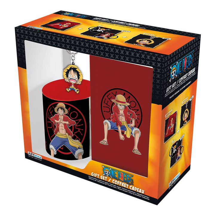 One Piece Monkey D.Luffy Red Gift Set Mug, Notebook Keychain