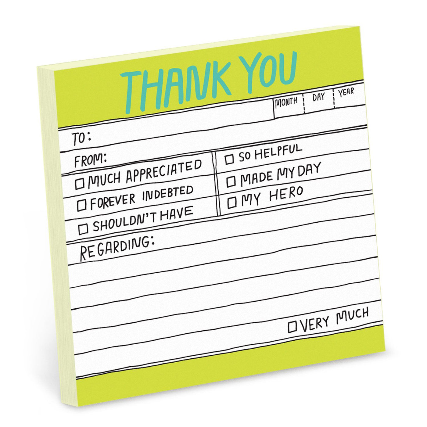 Hand Lettered Thank You Sticky Notes by Knock Knock