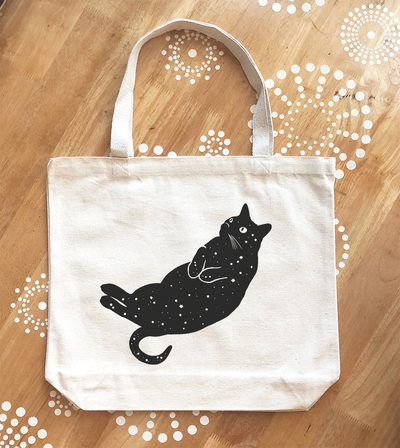 Black Cat Galaxy Tote Bag