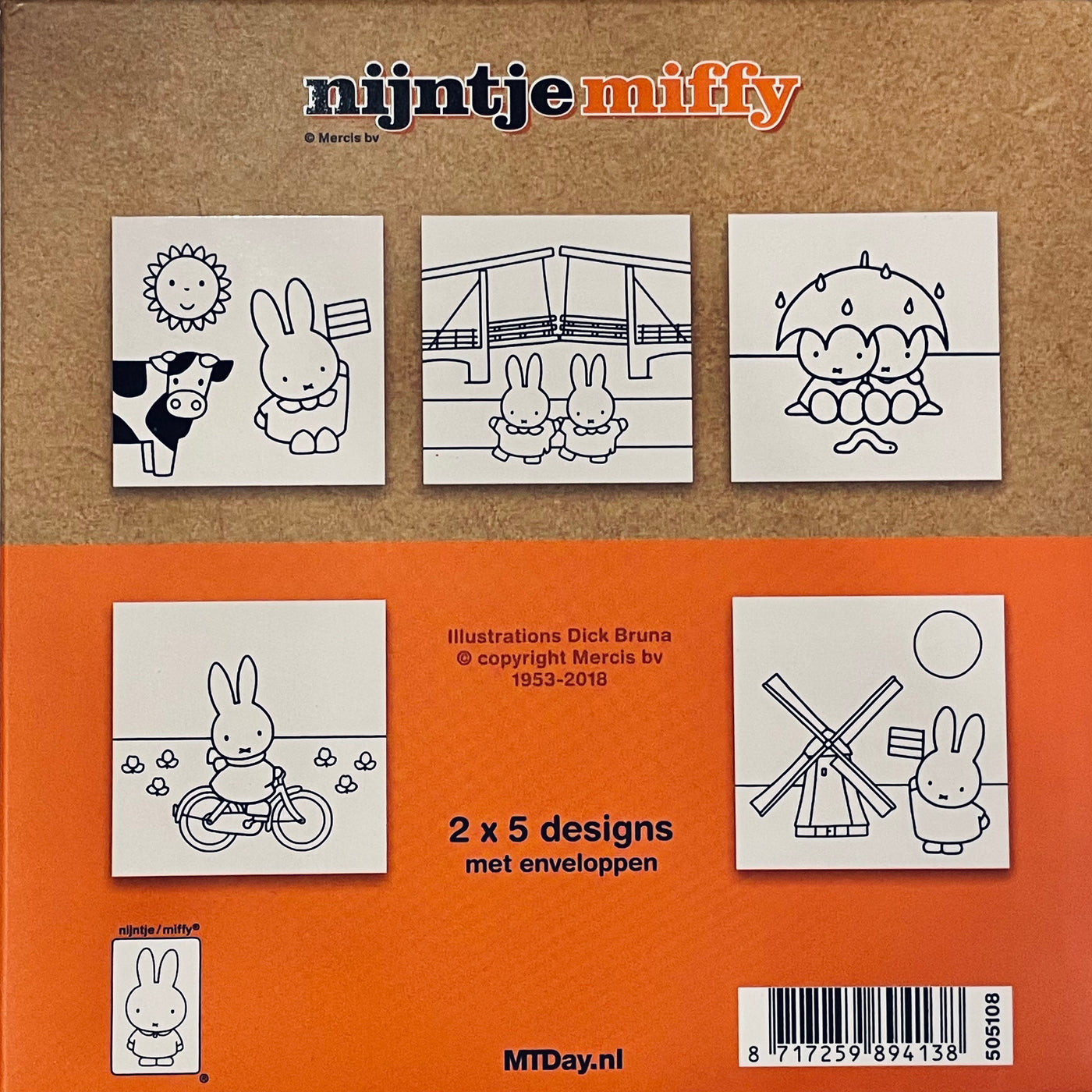 Miffy Holland Coloring Card & Envelope Set
