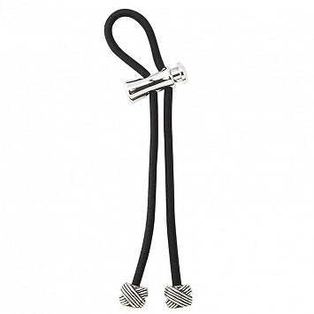 Pulleez Hair Tie - Silver Knot on Black
