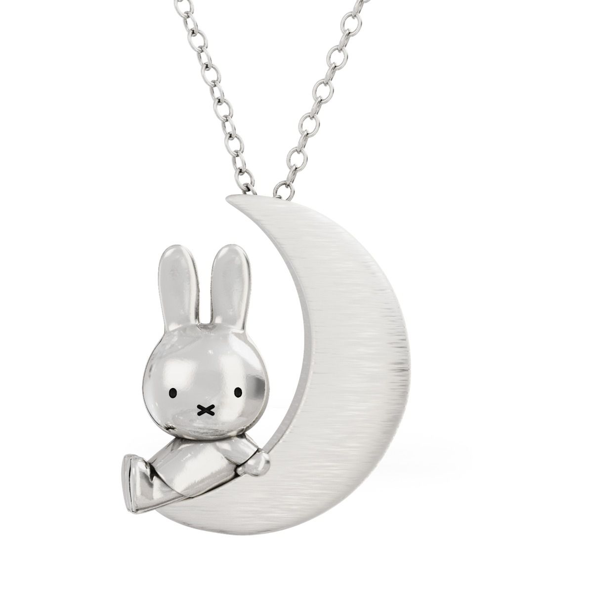 Miffy in the Moon Necklace Sterling Silver