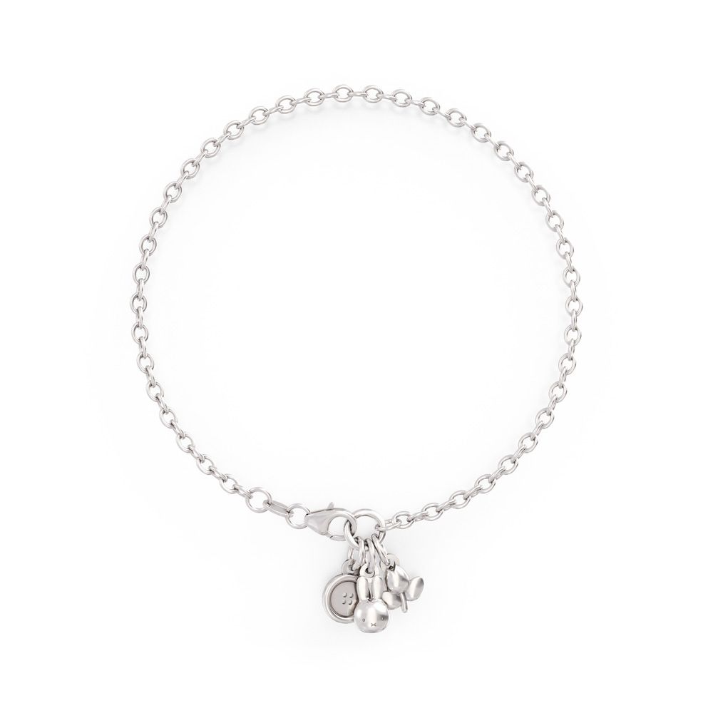 Miffy Triple Charm Chain Bracelet Sterling Silver