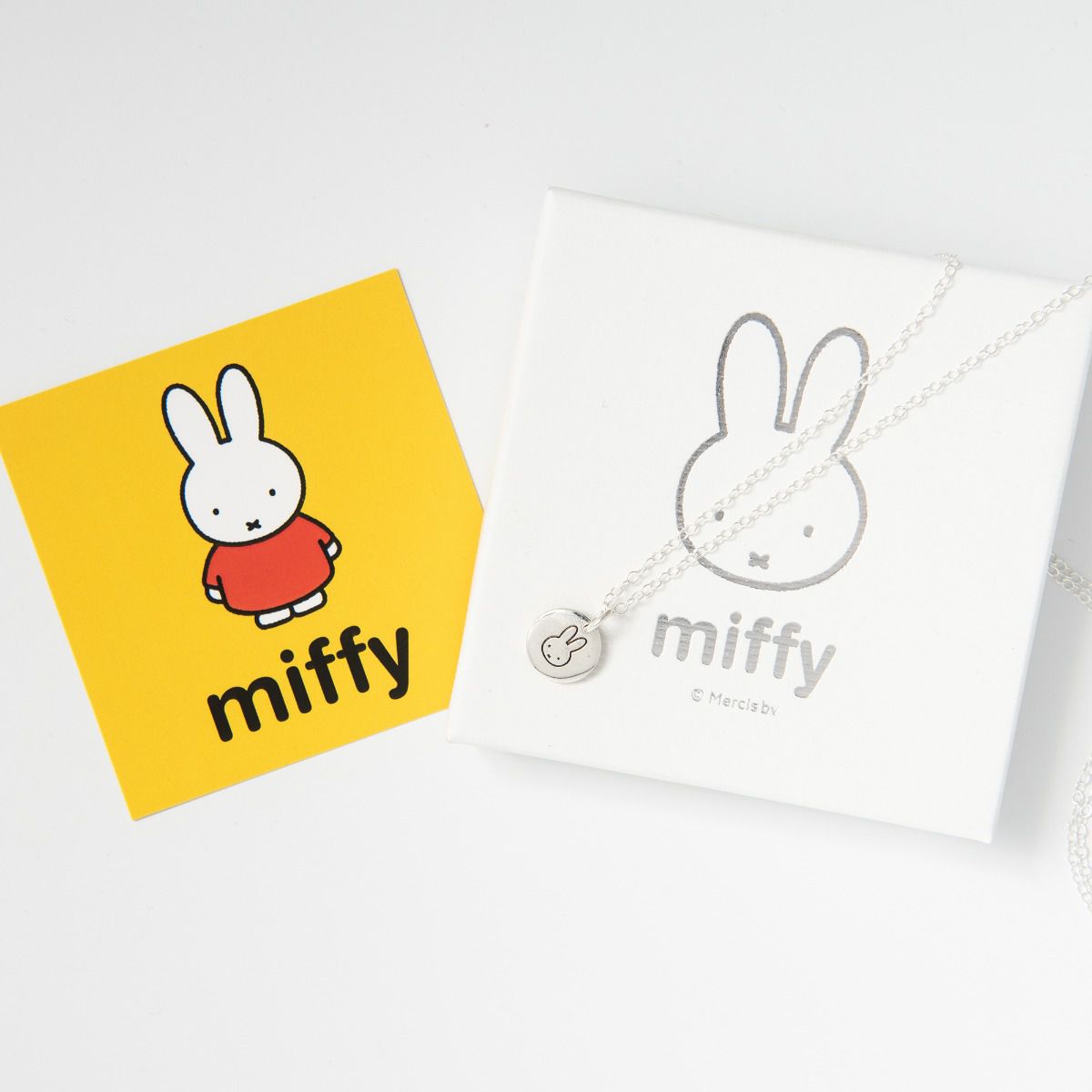 Miffy Small Disc Charm Necklace Sterling Silver