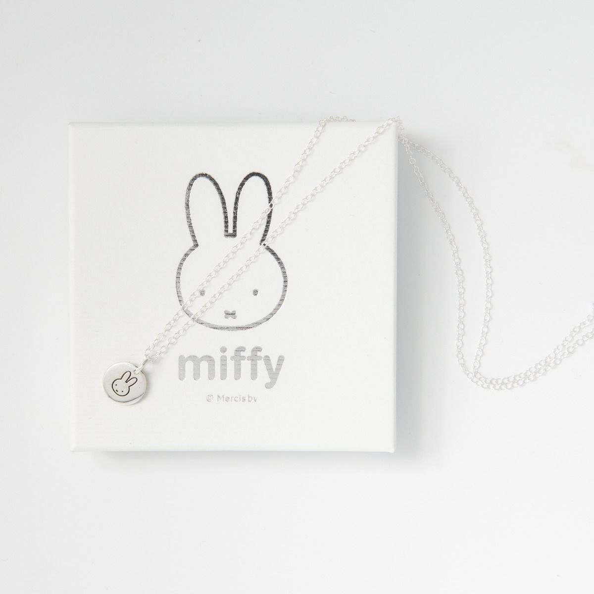 Miffy Small Disc Charm Necklace Sterling Silver
