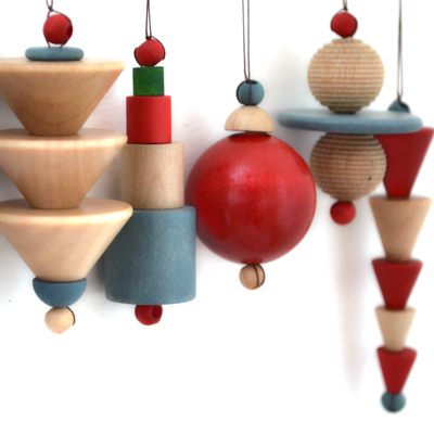 Set of 12 Bauhaus-era Christmas Ornaments