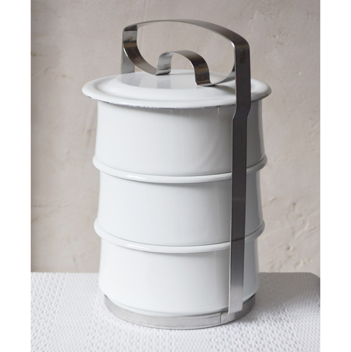 Three-Tier Enamel Food Container by Riess