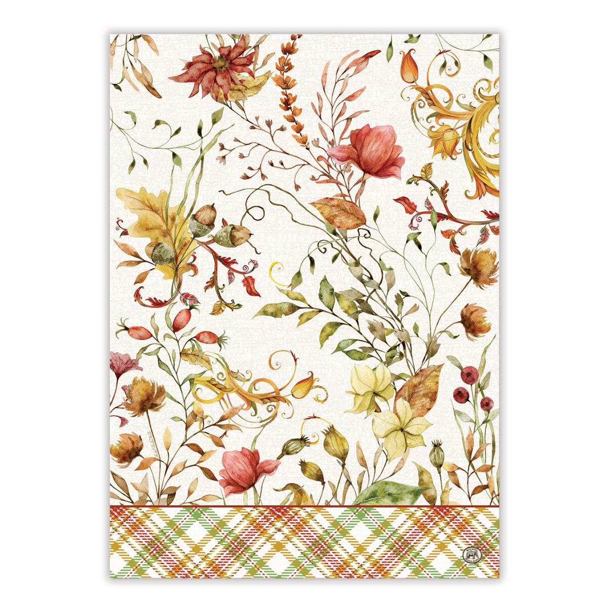 Fall Leaves & Flowers Kitchen Towel by Michel Design Works