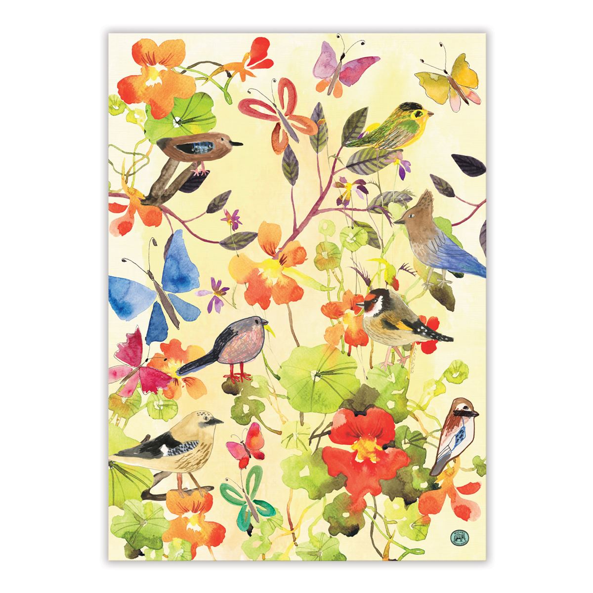 Birds & Butterflies Kitchen Towel by Michel Design Works