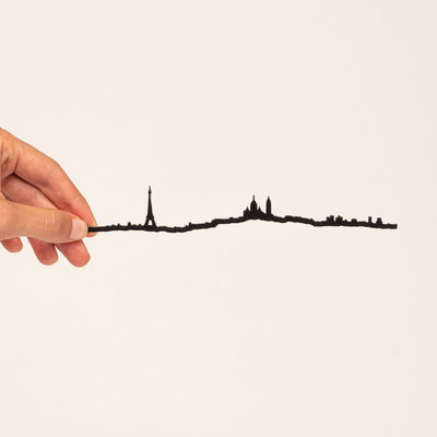 7.5" City Skyline Silhouette Mini Magnet - Paris